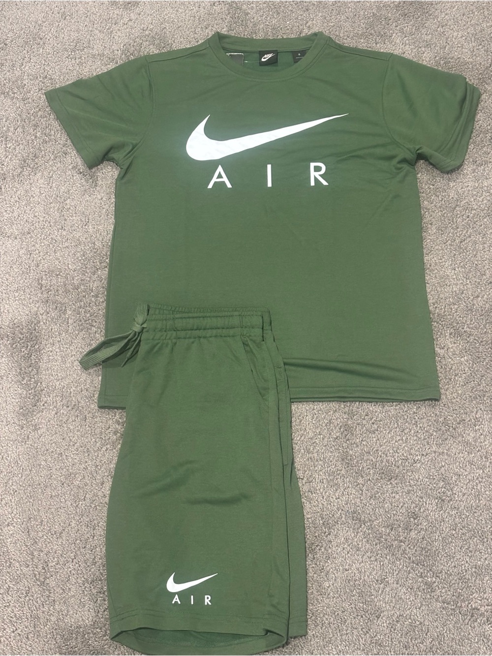 Nike Green AIR Short Sleeve .Set with White Swoosh.